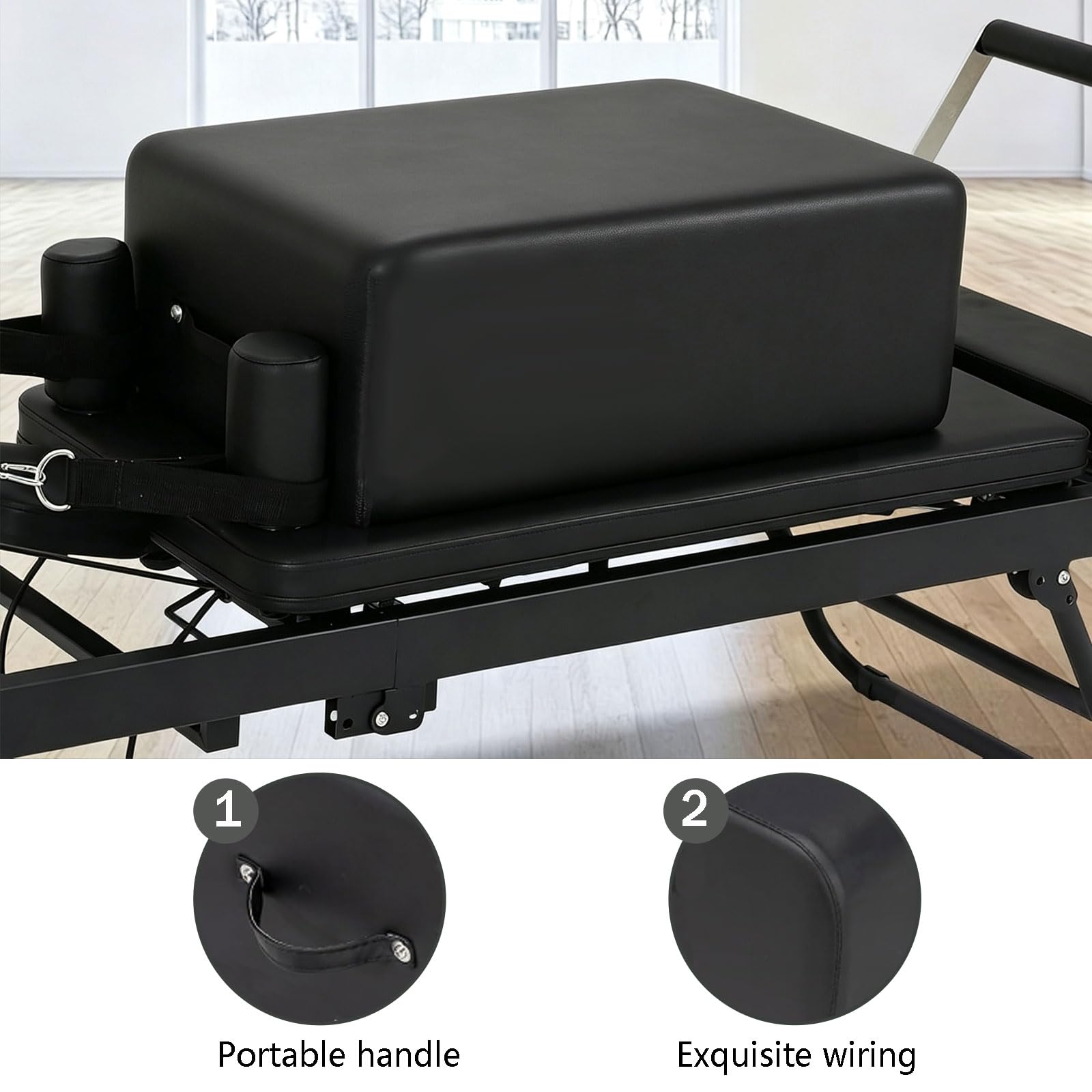 Pilates Reformer Box, Accessori Pilates per Esercizi di Stretching e Equilibrio per Esercizi Che Migliorano la Gamma di Movimento,Grey