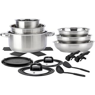 Citybee17‑teiliges Edelstahl Topfset, Camping Topfset & abnehmbaren Griffen - Amazon product rated Grade A