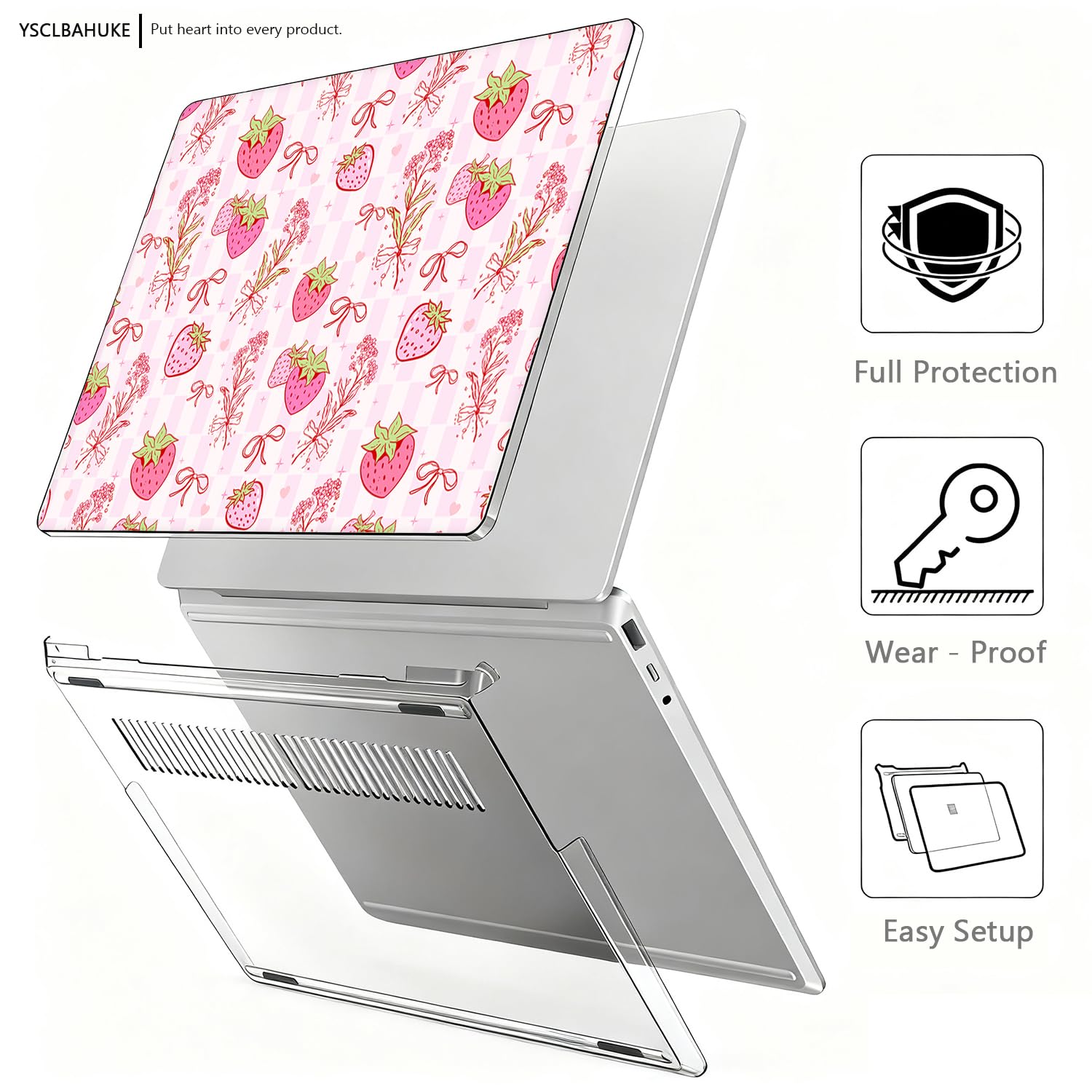 YSCLBAHUK - Funda para portátil Microsoft Surface de 12.4 pulgadas Go 3/2/1 modelo 2013/1943, diseño creativo, duradero, resistente a los arañazos, con protector de pantalla + cubierta de teclado