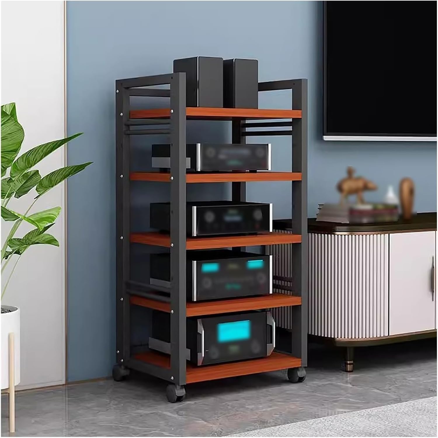 Rack multimédia audio/vidéo mobile étagère premium pour équipements audiophiles