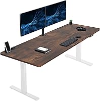 Vista 40 de VIVO DESK-KIT-1B7N-36 - Escritorio eléctrico de pie rústico de 71 x 36 pulgadas, ajuste de altura de memoria, serie 1B, marco negro con parte