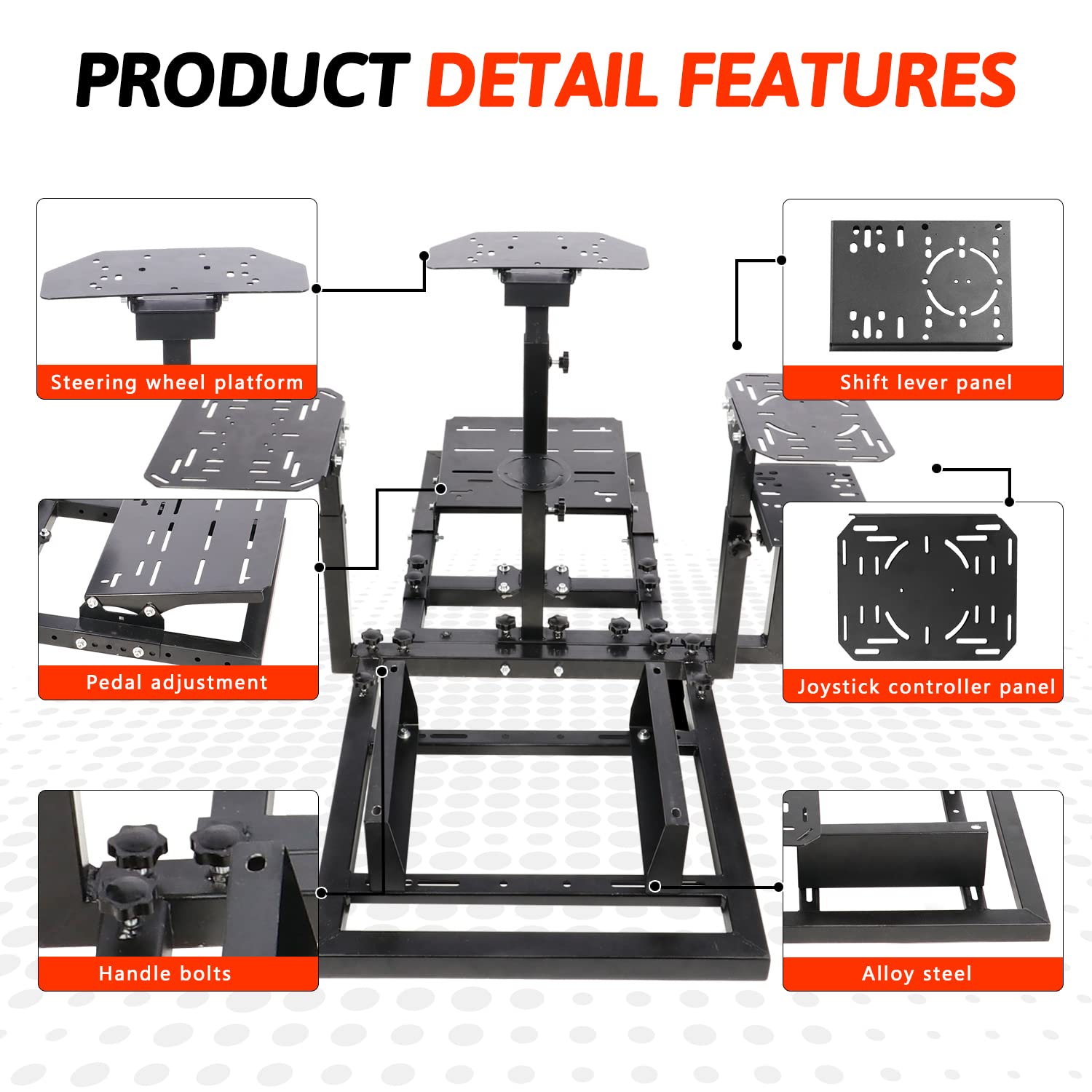 Gazzyt G29 Flight Racing Simulator Cockpit Mount Fit for Logitech G27 G920 X52 X56, Thrustmaster Hotas, Steering Wheel, Pedal, shifter, Keyboard and Flight Stick Not Included