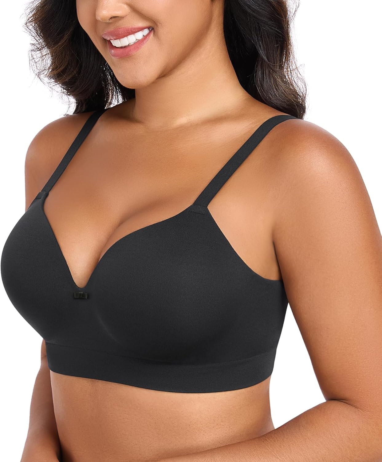 DotVol Women's Wirefree Full Coverage Comfortable Plus Size Everyday T-Shirt Bra - Image 2