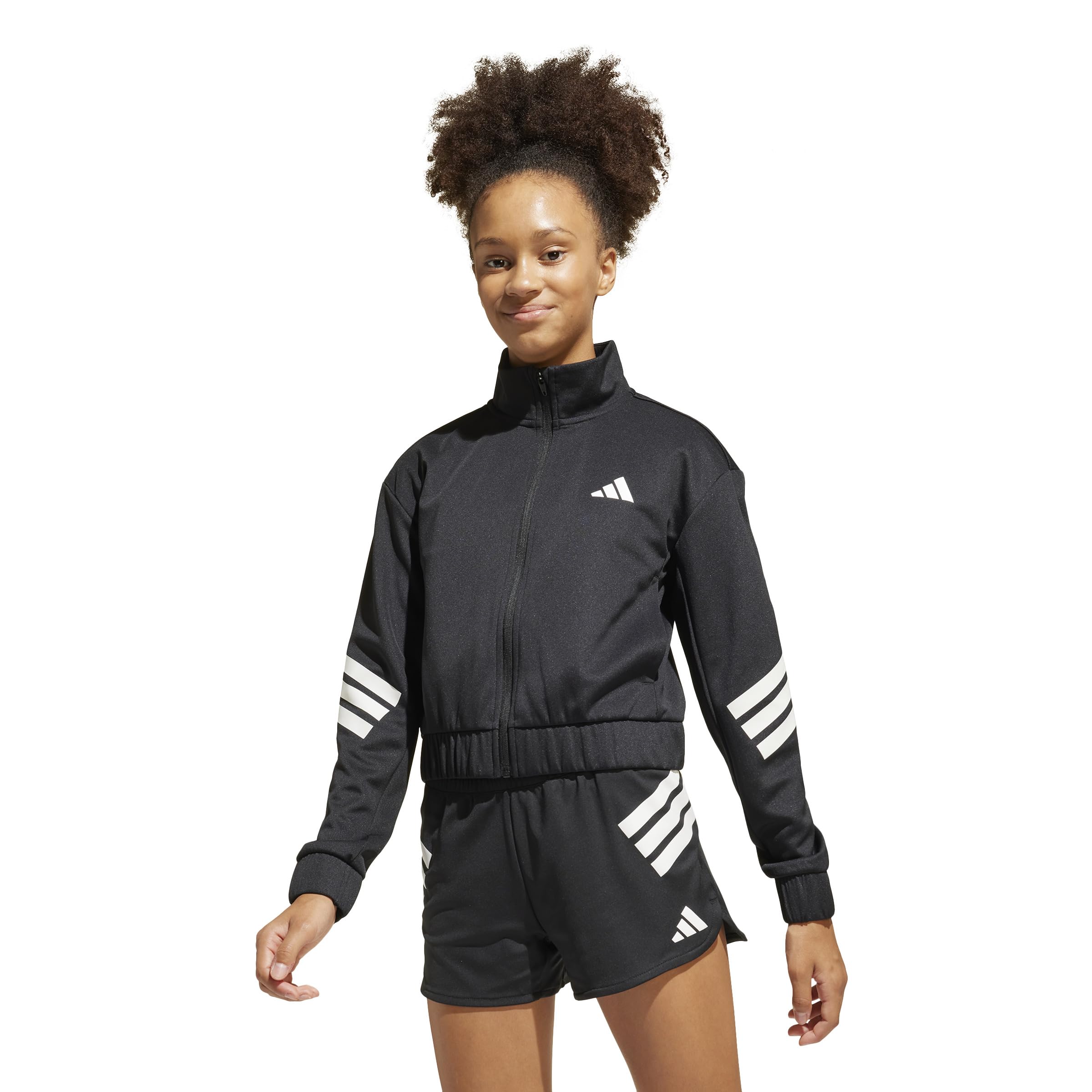 adidas Dziewczynki ALL SPORTS NXT FULL-ZIP HOODIE, black/white, 5-6 Years
