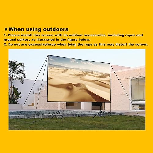 Miniatura 8 de Pantalla de proyector para exteriores con soporte de 180 pulgadas 169, pantalla de proyector portátil, fibra de vidrio de alta ganancia 1.5,
