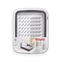 Rayen | Scolapiatti Pieghevole | Organizzazione Efficiente | Risparmio di Spazio | Fori di Drenaggio | Piedini Antiscivolo | Misure: Esteso: 37,7 x 29,3 x 11,5 cm, Piegato: 37,7 x 29,3 x 5 cm