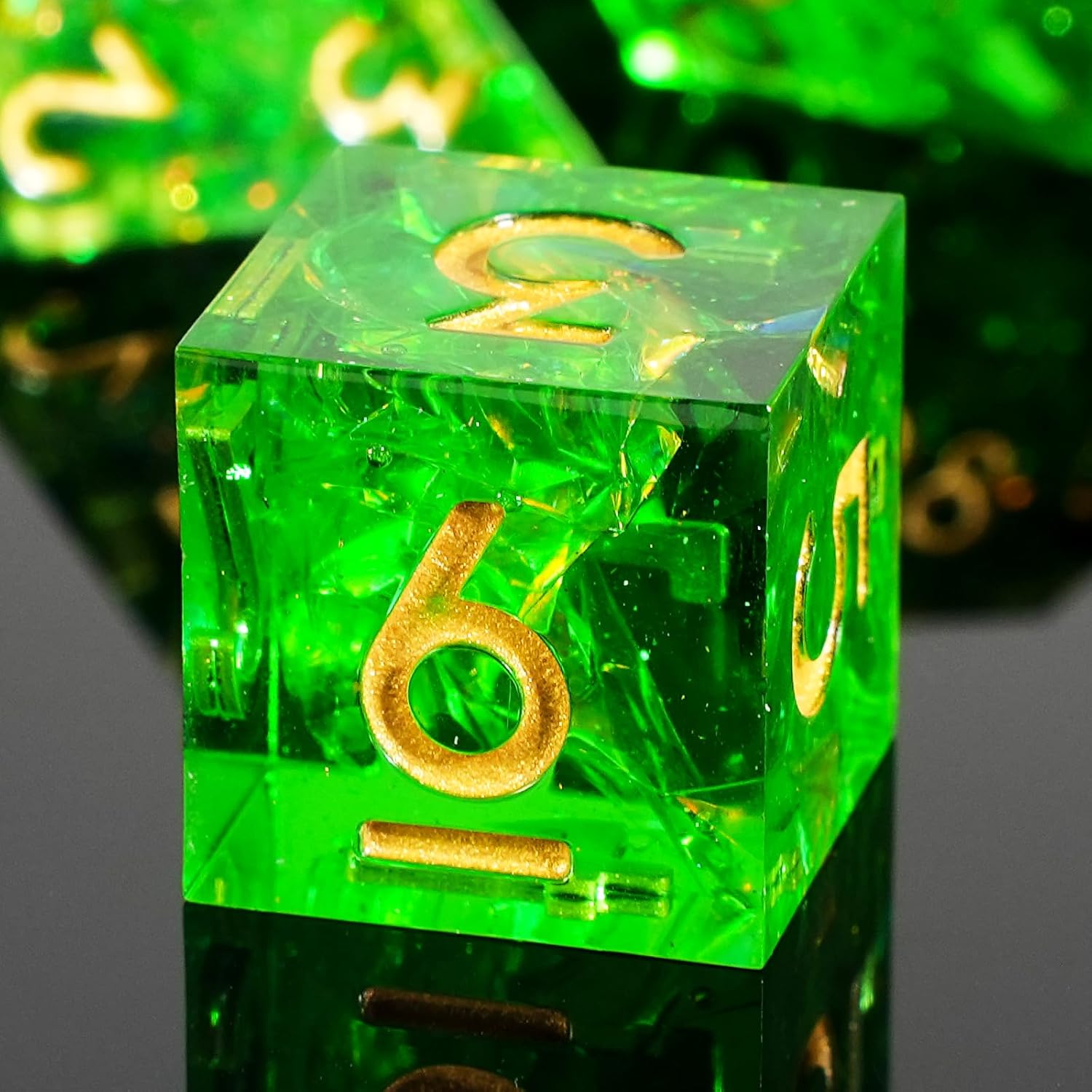 DND Dice Set Sharp Edge Dice Set 7 Piece DND polyhedral Dice Numbers with Gold Leaf Exquisite Tin Box Packaging,Ideal for Dungeons & Dragons RPG and Board Games (1C-GO3V-CYXY)