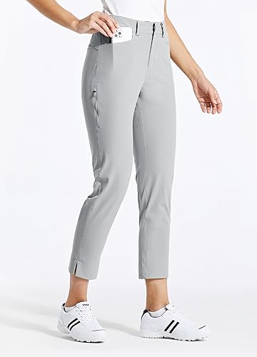 Miniatura 3 de Willit Pantalones de golf para mujer, elásticos, ligeros, de secado rápido, casuales, resistentes al agua, con bolsillo con cremallera