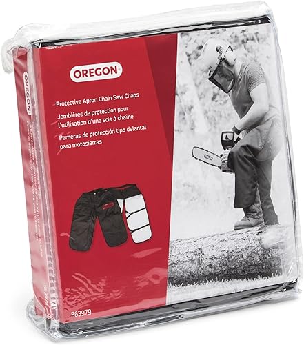 Miniatura 3 de Oregon Chaps protectores para motosierra para cortar y tronar, 8 capas ligeras, material transpirable, talla única, negro (563979)