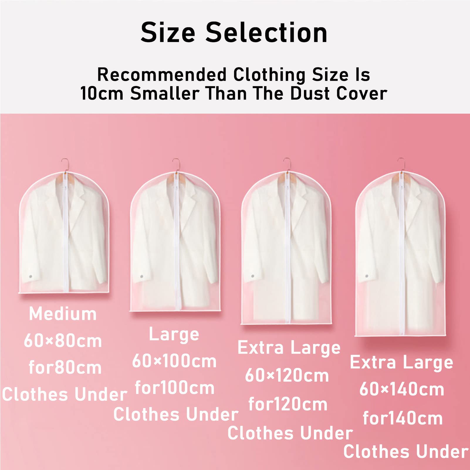 RayGenius Fundas Transpirables para Guardar Trajes, Abrigos, Chaquetas Y Vestidos (5 Piezas),60X140cm