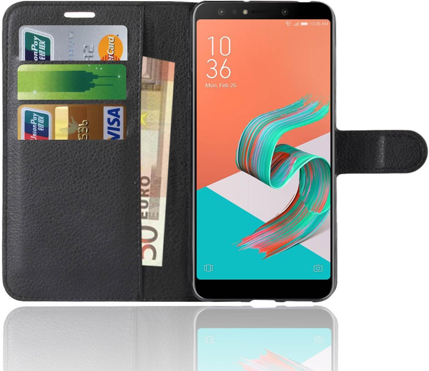 custodia in pelle con slot per schede