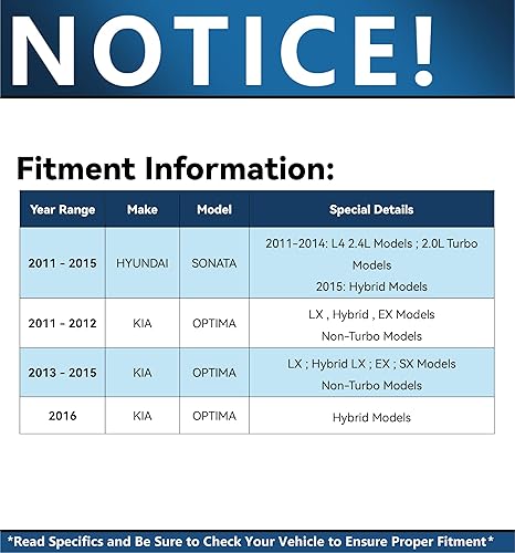 Miniatura 2 de Detroit Axle - Pastillas de freno para Hyundai Sonata 11-15, 11-16 Kia Optima, pastillas de freno de cerámica delanteras y traseras 2011 2012 2013