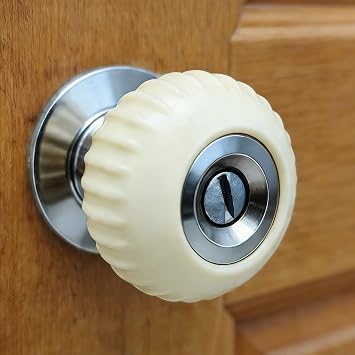 Doorstop Knob Stopper Covers Door Handle Grip Wall Protector, 2 Pack Soft Rubber Door Knob Non-Slip Cushion GripsWhite