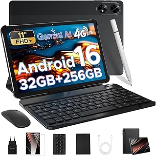 DOOGEE Tab G6+ Tablet with 16 Android Keyboard, 11 Inch Tablet, 32GB RAM+256GB/2TB TF,4G LTE +5G WiFi,1920*1200 FHD+IPS,80…