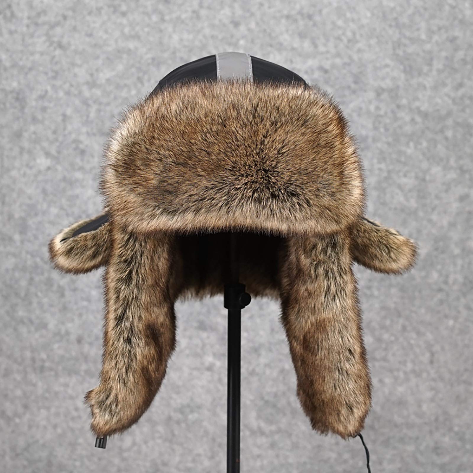 nster Caux d'hiver, cau de bombardier cau de trappeur en cuir unisexe cau de bombardier en fausse fourrure avec oreillette gardez le chaud hiver