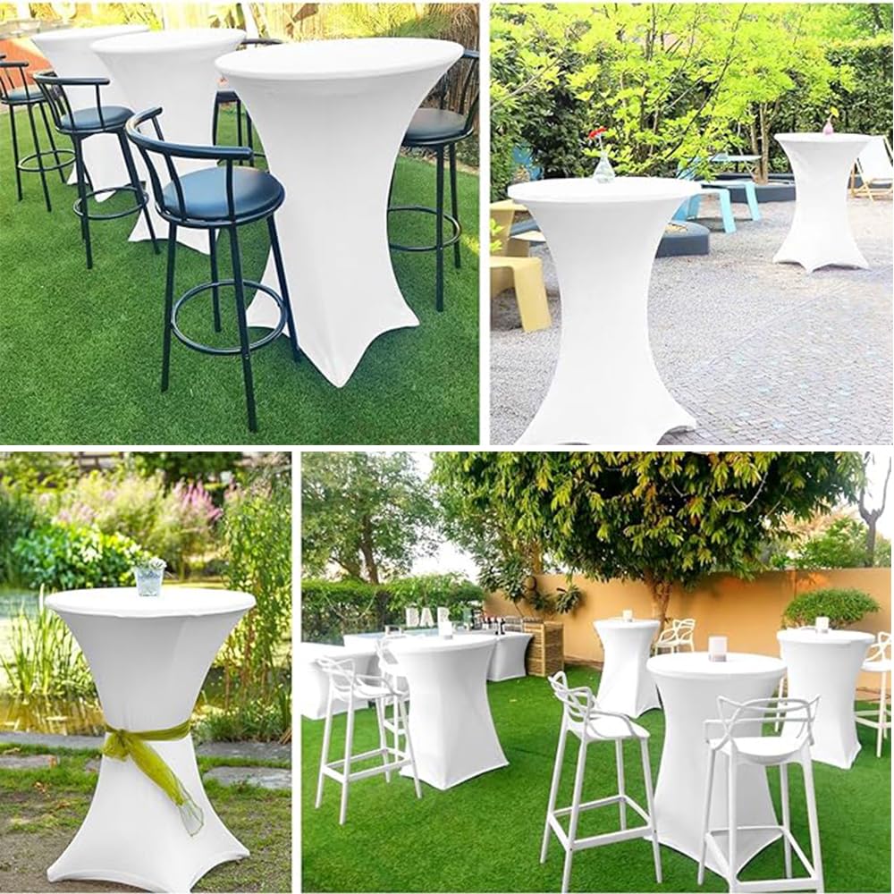 Set van 3 stretch statafelhoezen voor bistrotafel, 80-85 cm, elegant