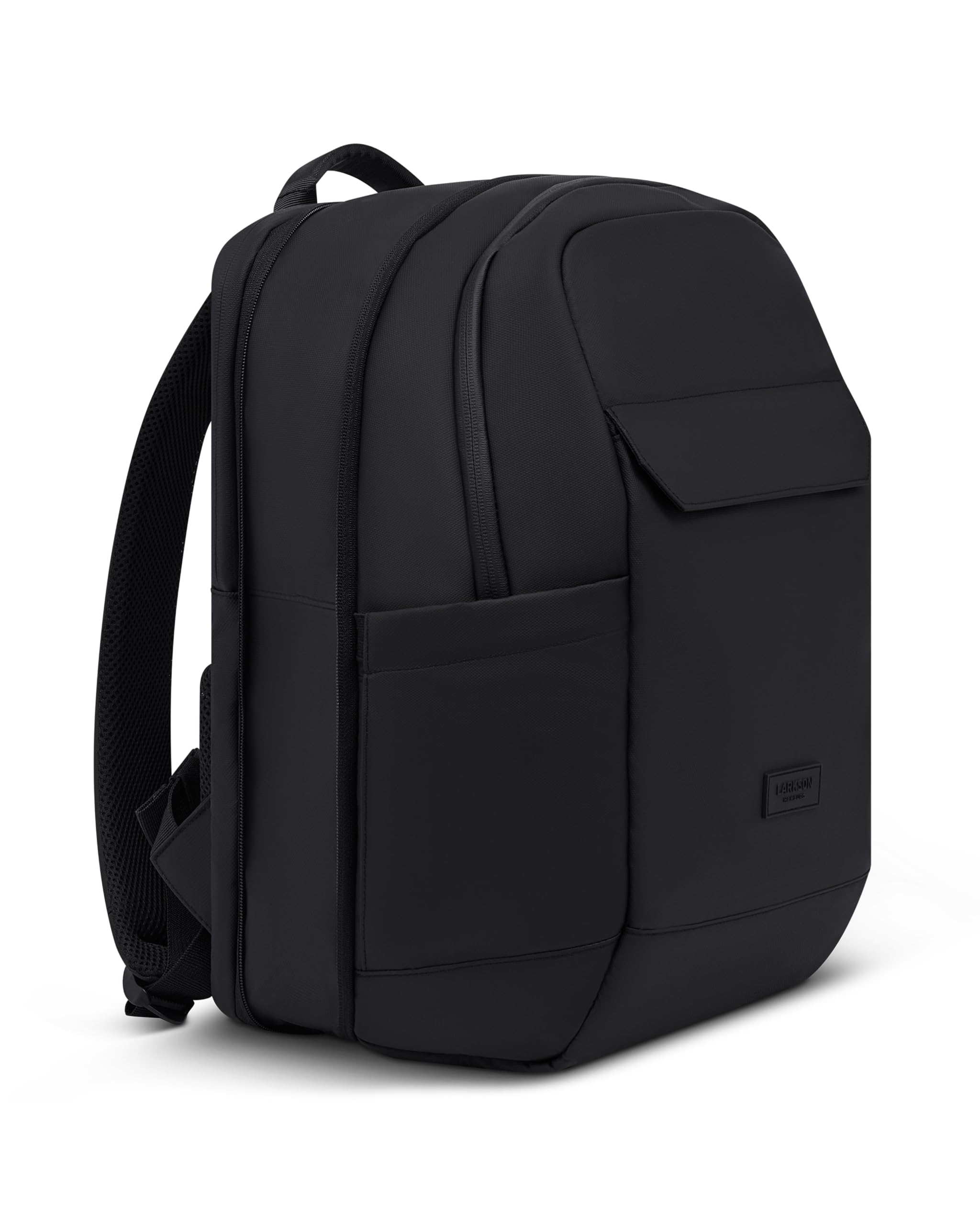 LARKSON Zaino da lavoro per computer portatile da uomo Nero - Bjarne Small - Zaino da viaggio e lavoro con scomparto per pc portatile da 16 pollici - Bagaglio a mano aereo - Idrorepellente