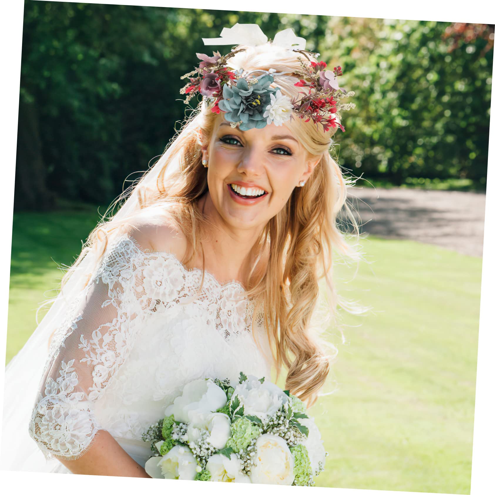 FOMIYES 4piezas Diadema De Flores Artificiales Para Novia Floral Para Bodas y Accesorios Para Cabello De Para Novias y Jóvenes