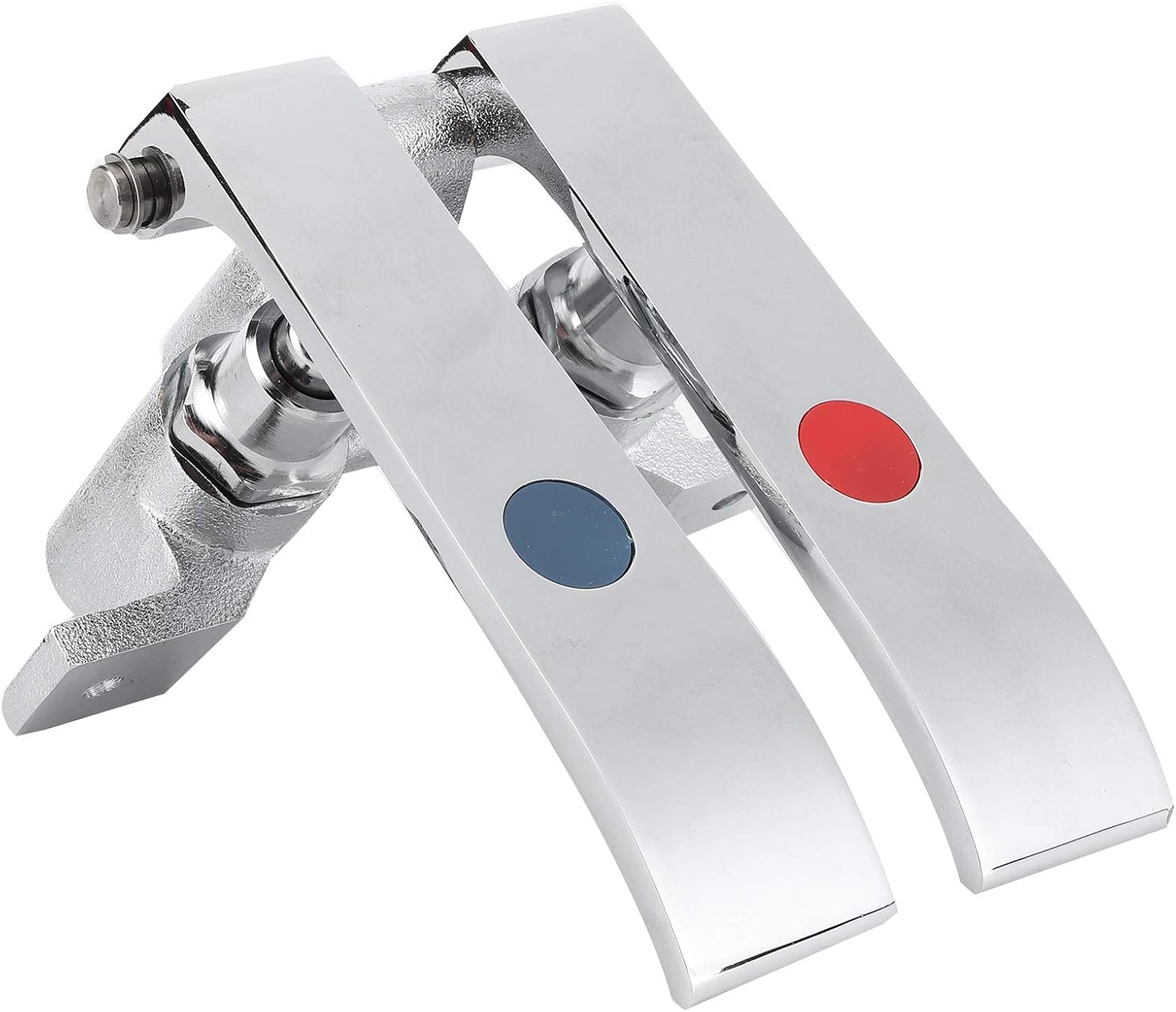 G1/2 Thread Brass Faucet Valve Simple Convenient To Control Pedal Valve Easy To Install Faucet Accessories for Bar Hotel Restaurant Canteen(Double temperature knee top valve)