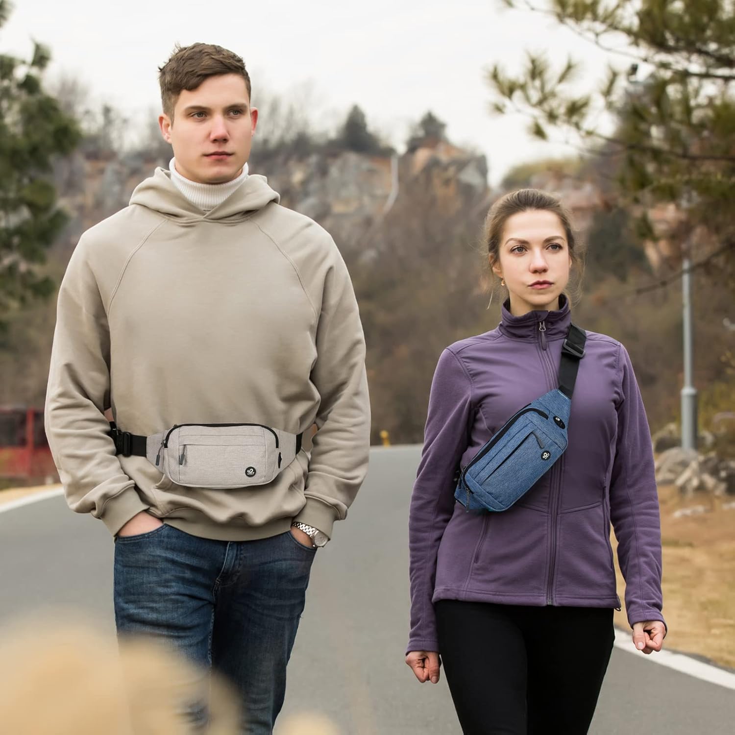 WATERFLY Fanny Pack Waist Bag: Small Hip Pouch Bum Bag Fannie Pack Phanny Fannypack Waistpack Bumbag Beltbag Sport Slim Fashionable for Jogging Hiking Hiker Woman Man - Image 8