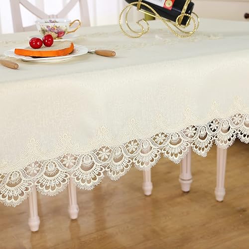 Miniatura 8 de ZHUIDUSI Mantel rectangular de encaje para verano, otoño, decoración de flores, mantel de macramé para comedor, fiesta de cocina, al aire libre,