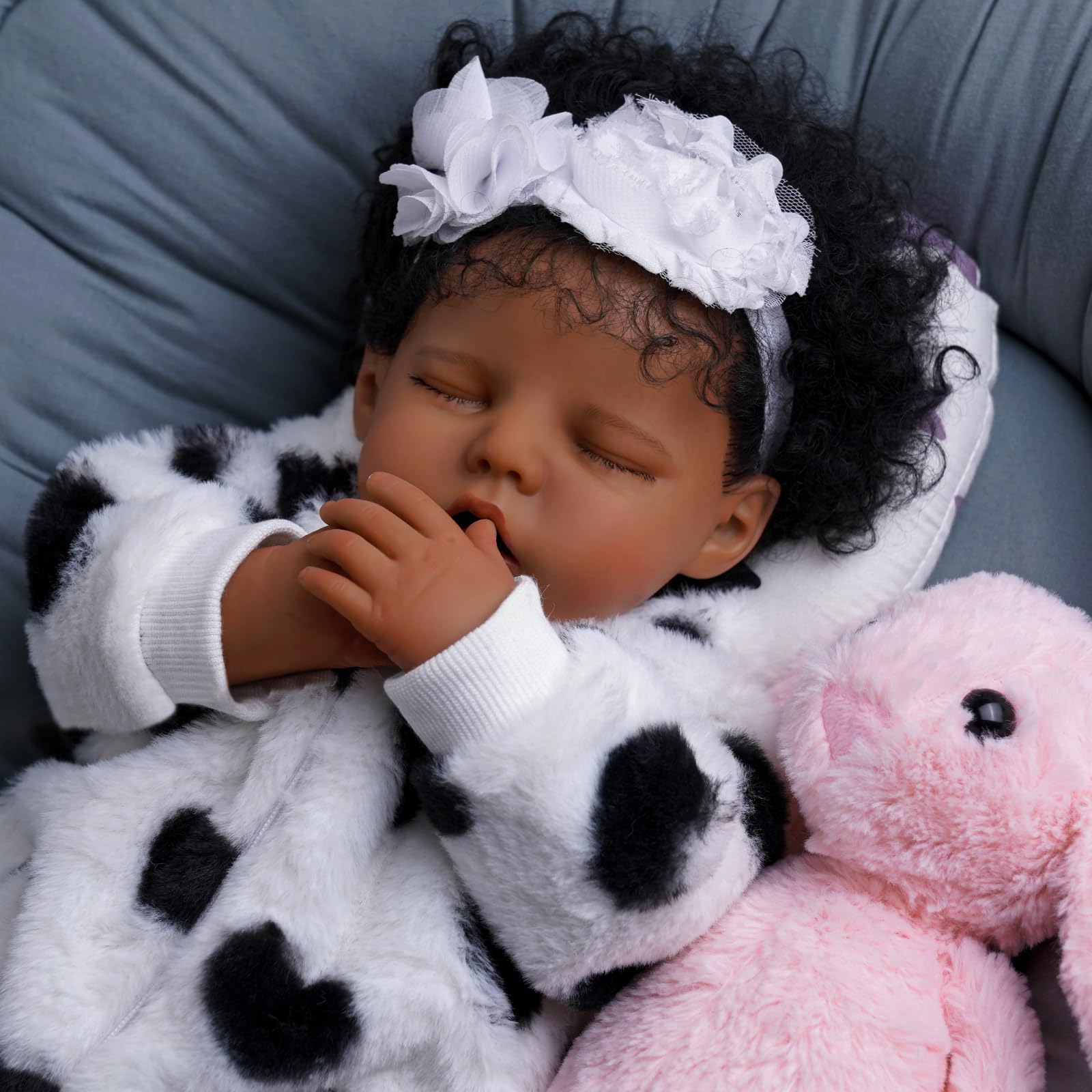 Jc Reyes Muñeca Reborn Niña 17 Pulgadas Cuerpo De Tela, Ojos