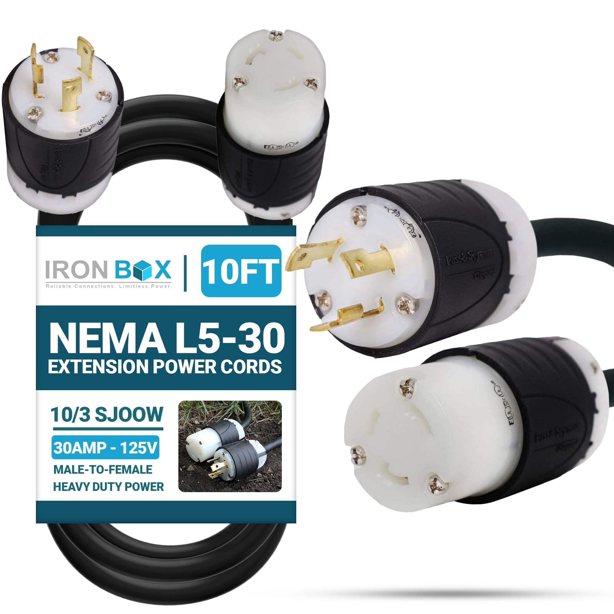 Amazon.co.jp: Nema l5 – 30拡張子電源コード – 10足、30 A / 125 V