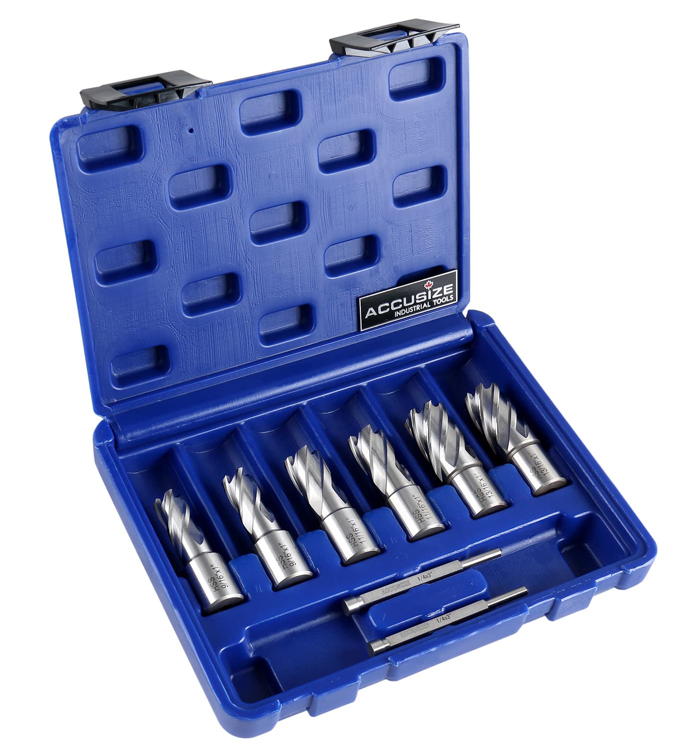 Accusize Industrial Tools - Juego de cortadores anulares métricos y pulgadas