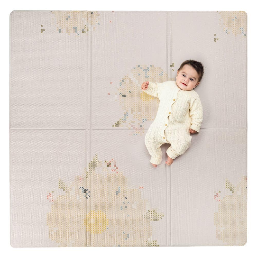 Taf Toys Fold & Play Bloom – Wendbare Spielmatte aus Schaumstoff – Ultra-strapazierfähige, wasserdichte, gepolsterte Oberfläche, faltbar – ideal für Babys und Kleinkinder, 140 x 140 cm