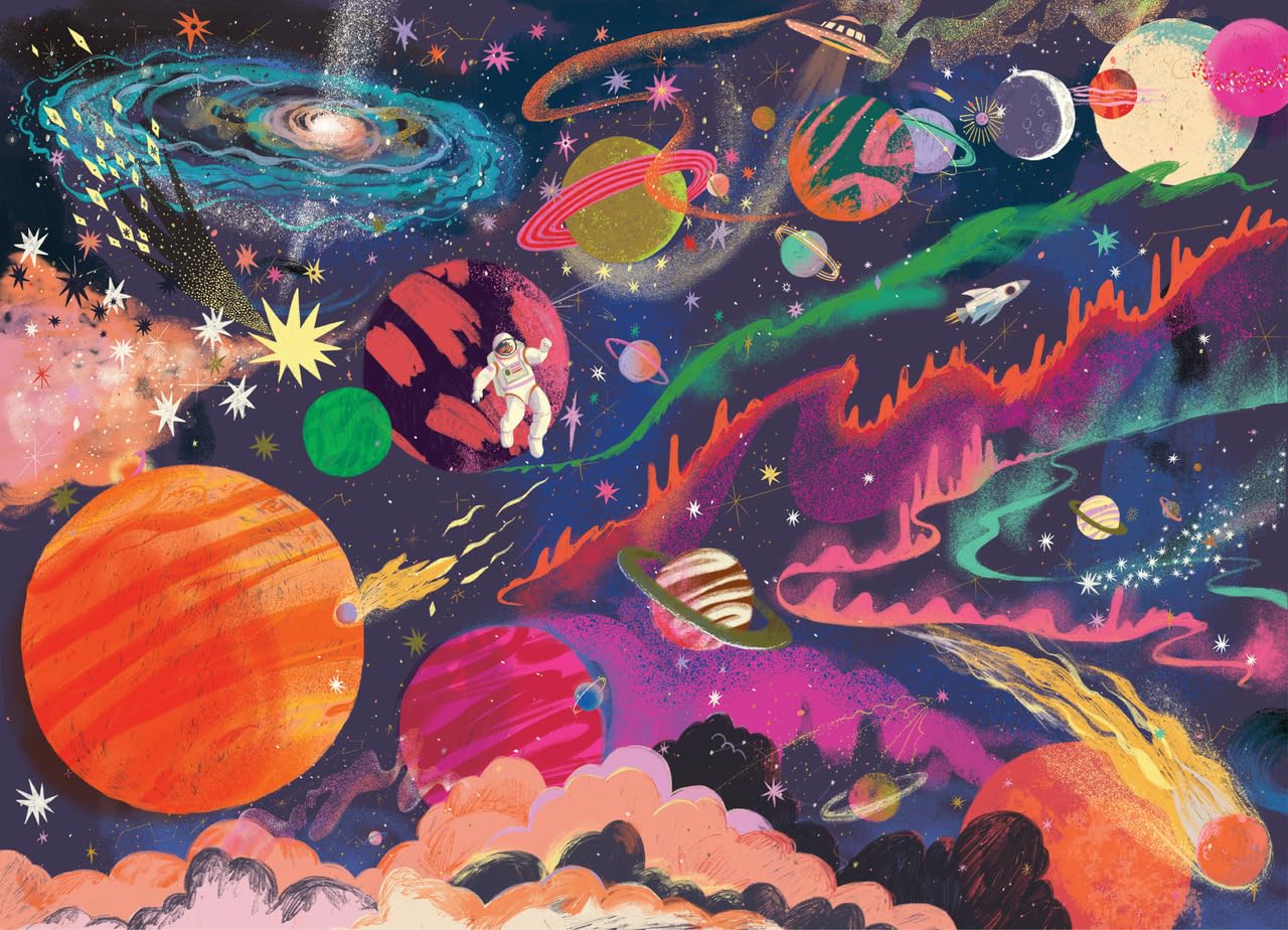 Elena Essex Puzzle – kosmos, puzzle dla dorosłych 1000, puzzle 1000 elementów dla dorosłych, układ słoneczny planeta kosmonauta księżyc kosmos puzzle, rozmiar 70x50cm