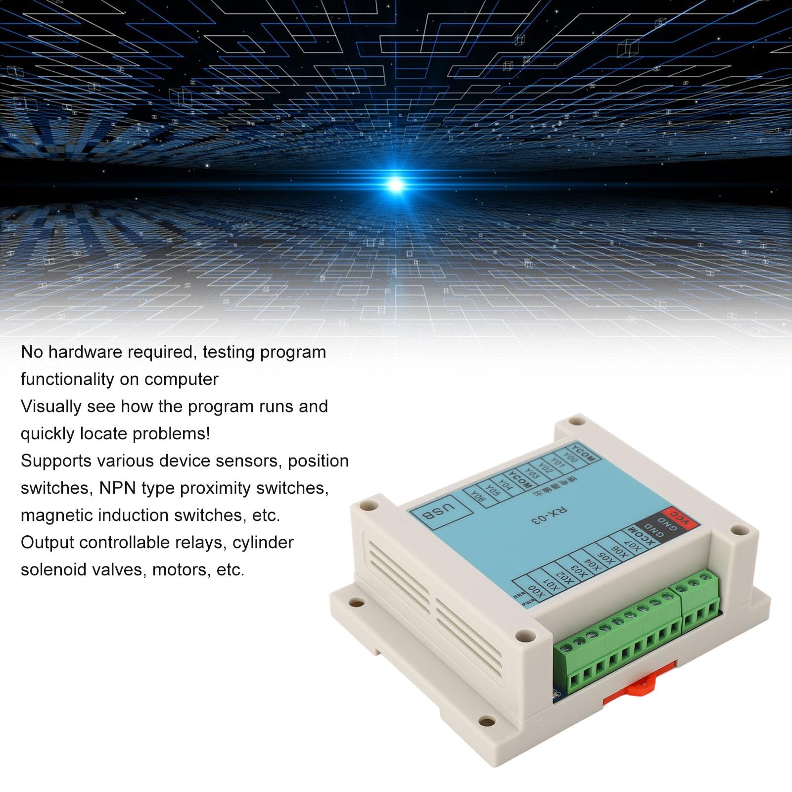 GOWENIC 12-24V DC PLC Programowalny Sterownik Logiczny 8 Wejść 7 Wyjść