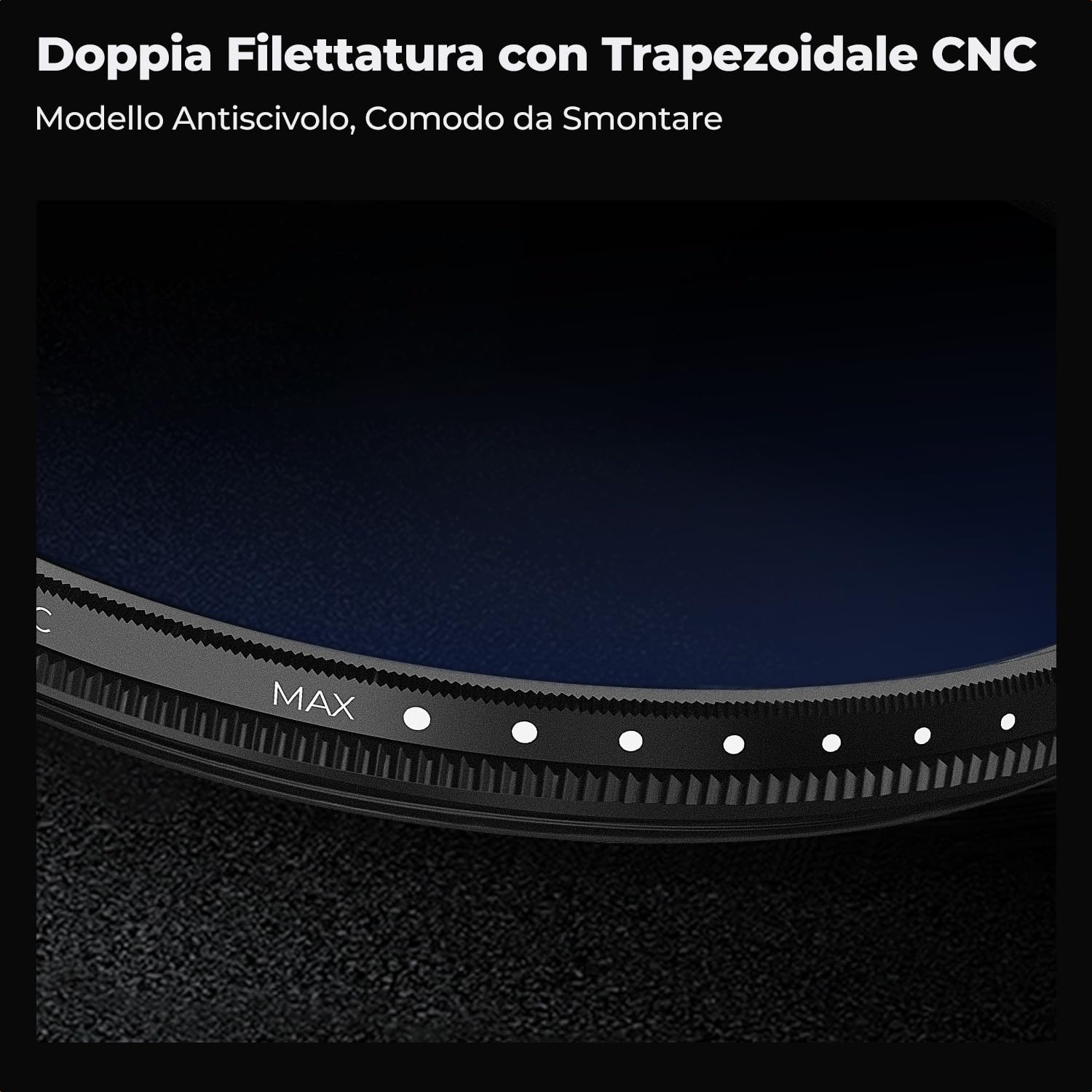 K&F CONCEPT Nano-Klear 40.5mm ND Filtro Variabile ND2-ND400 (1-9 Stop) Filtro ND Variabile di 18 Strati Rivestimento Nano in Vetro Ottico con Un Panni di Pulizia e Tappo per Obiettivi