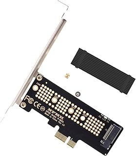 Deal4GO 2280/2260/2242/2230 M.2 SSD NVME M Key to PCIe Adapter Card w/Heatsink Cooler Thermal Pad Supports PCI-Express x1 x4 x8 x16