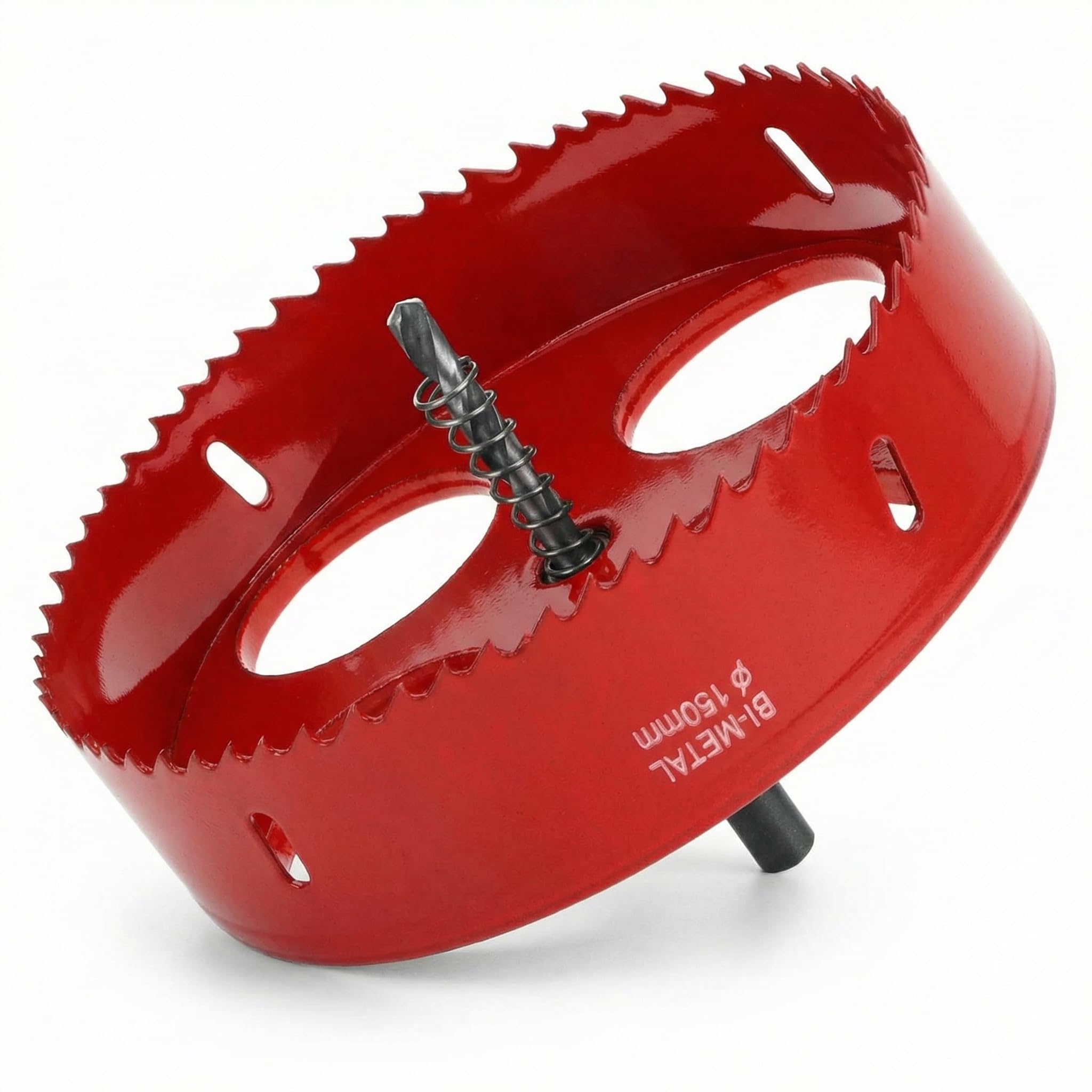 QWORK® Otwornica 150mm, otwornica bimetalowa HSS M42, z chwytem sześciokątnym i wiertłem do aluminium, żelaza i drewna