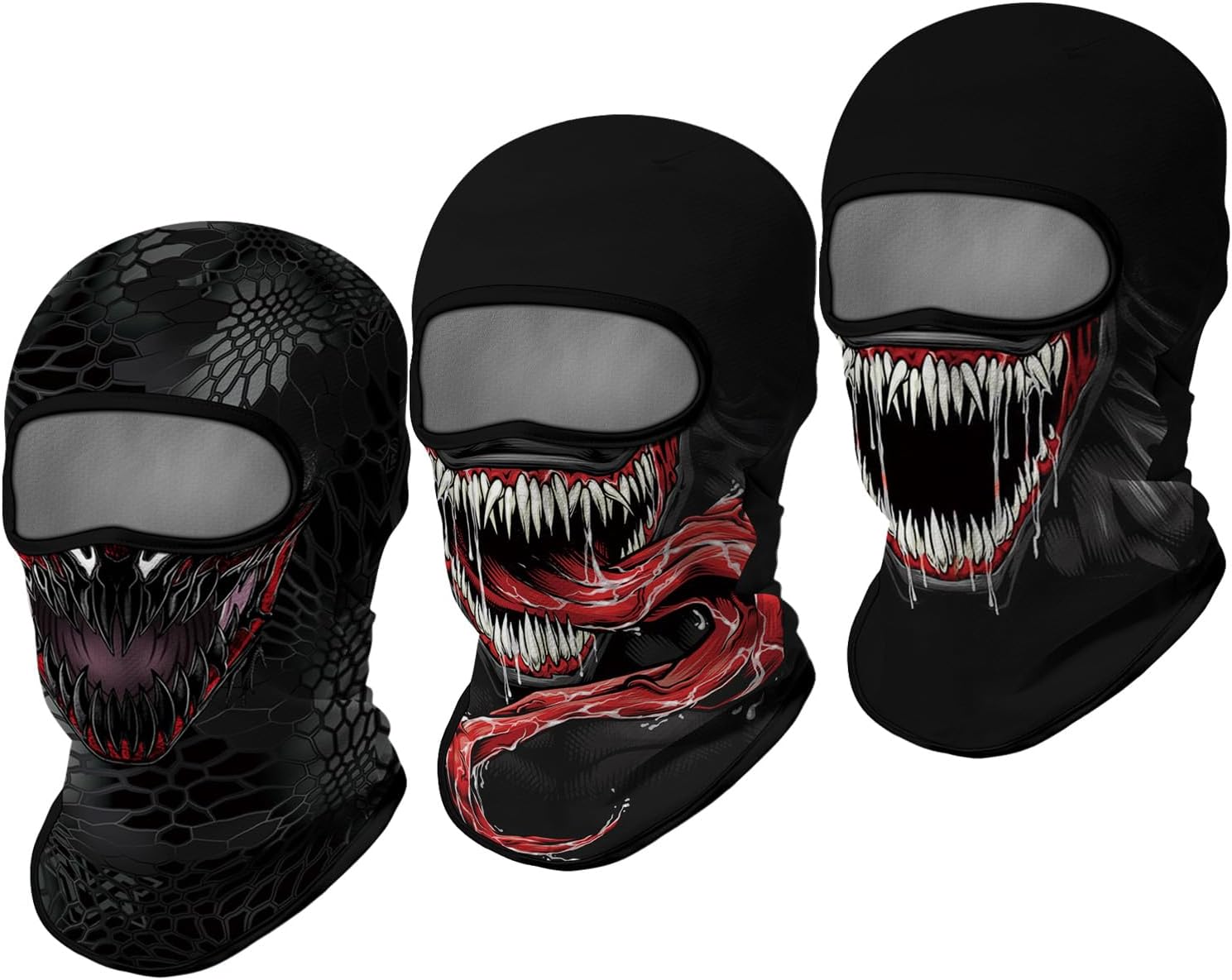 3D Balaclava Ski Mask Outdoor Headwear Mask Ghosts Skull Mask Men Women for Halloween Motorcycle Cycling Full Face Mask image 2