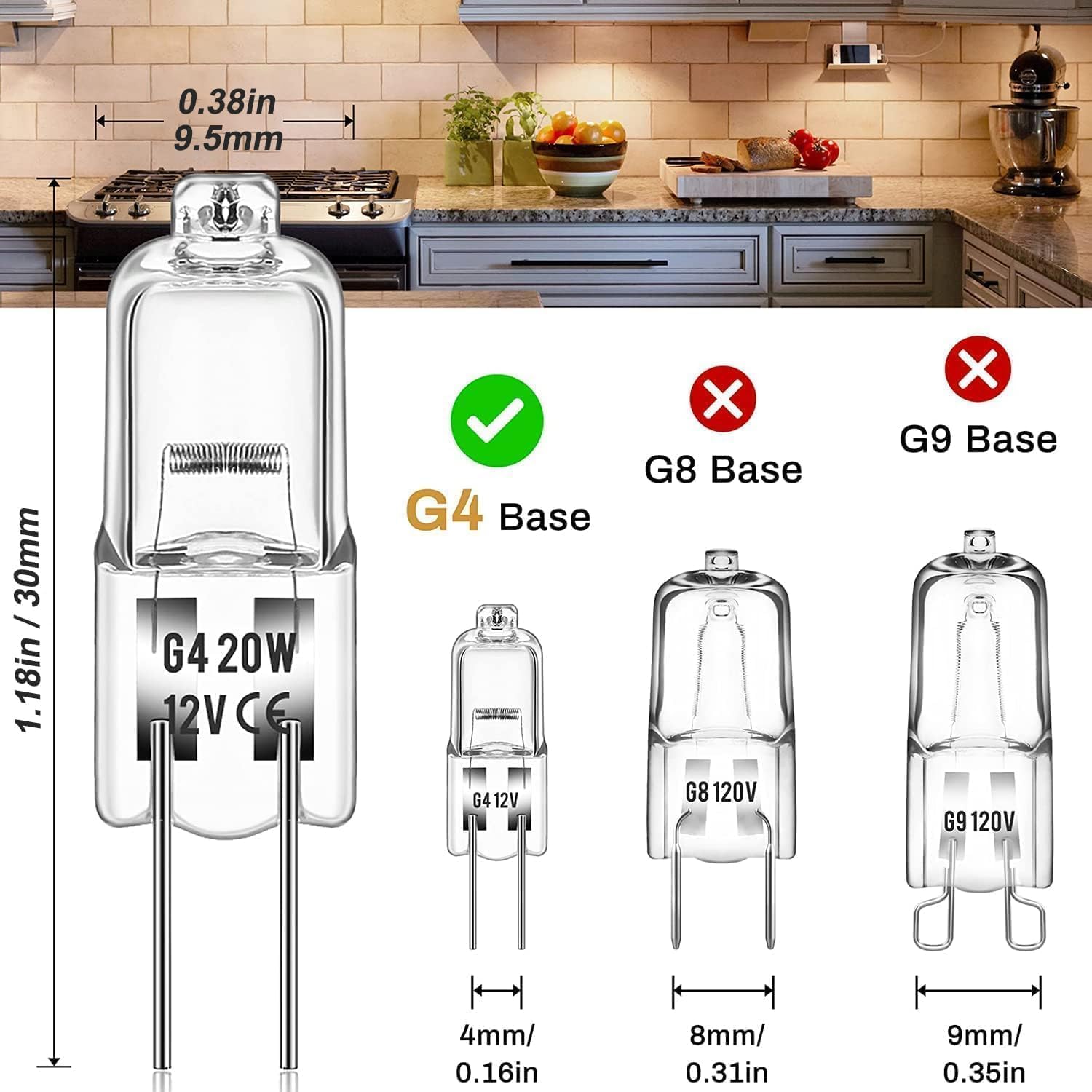 G4 Halogen Bulbs - Warm White & Dimmable (Pack of 5) -3