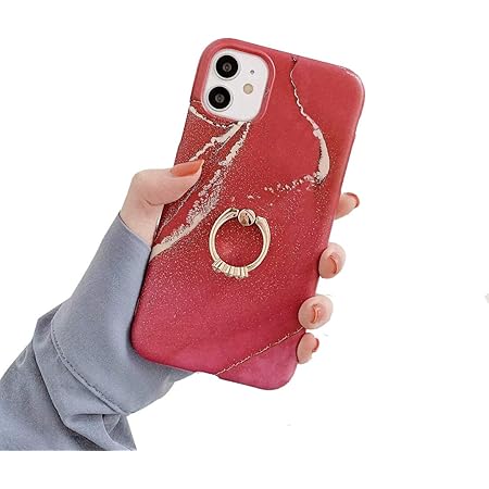 Amazon Co Jp Iphone 11 ケース 大理石 リング付き Iphone 11 ケース キラキラ リング付きケース アイフォン11ケース 可愛い マーブル 赤 おしゃれ 人気 女性 艶消し 軽量 薄型 スマホケース Vivinn ストラップホール付き スタンド機能 衝撃防止 ソフトケース 保護
