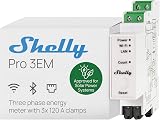 Shelly Pro 3EM 120A V2 – DIN Rail 3-Phase Smart Energy Meter 100-260 V, with 3 CTA x120A, Matter, No Hub Required, Wi-Fi, LAN & Bluetooth, Solar & PV Monitoring, 60-Day Data Log - 1