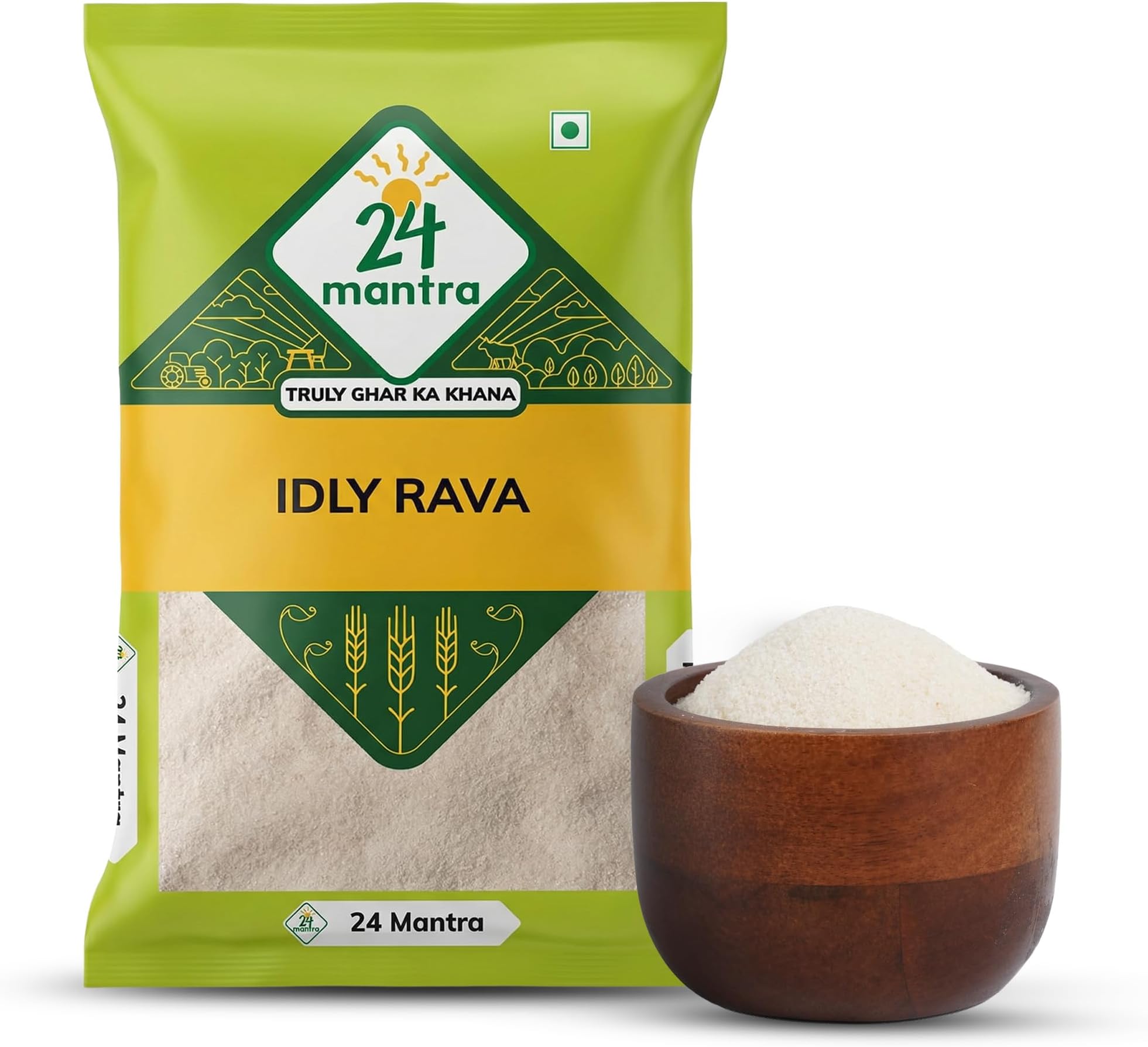 24 Mantra Organic Idly Rava - 500gms | Pack of 1 | Chemical Free & Pesticides Free | Naturally Gluten-free | Easier to make Idlis | Uniform texture