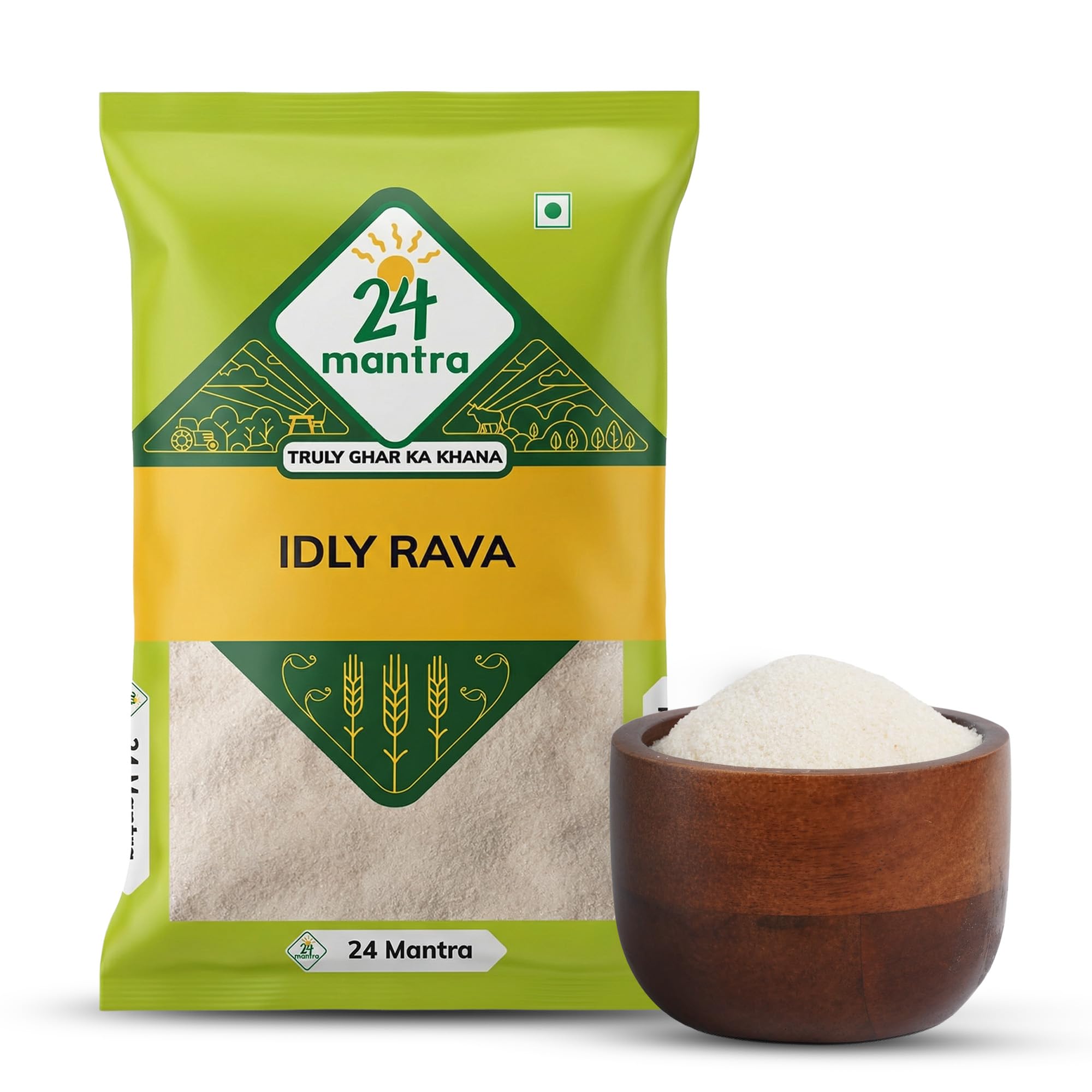 24 Mantra Organic Idly Rava - 500gms | Pack of 1 | Chemical Free & Pesticides Free | Naturally Gluten-free | Easier to make Idlis | Uniform texture