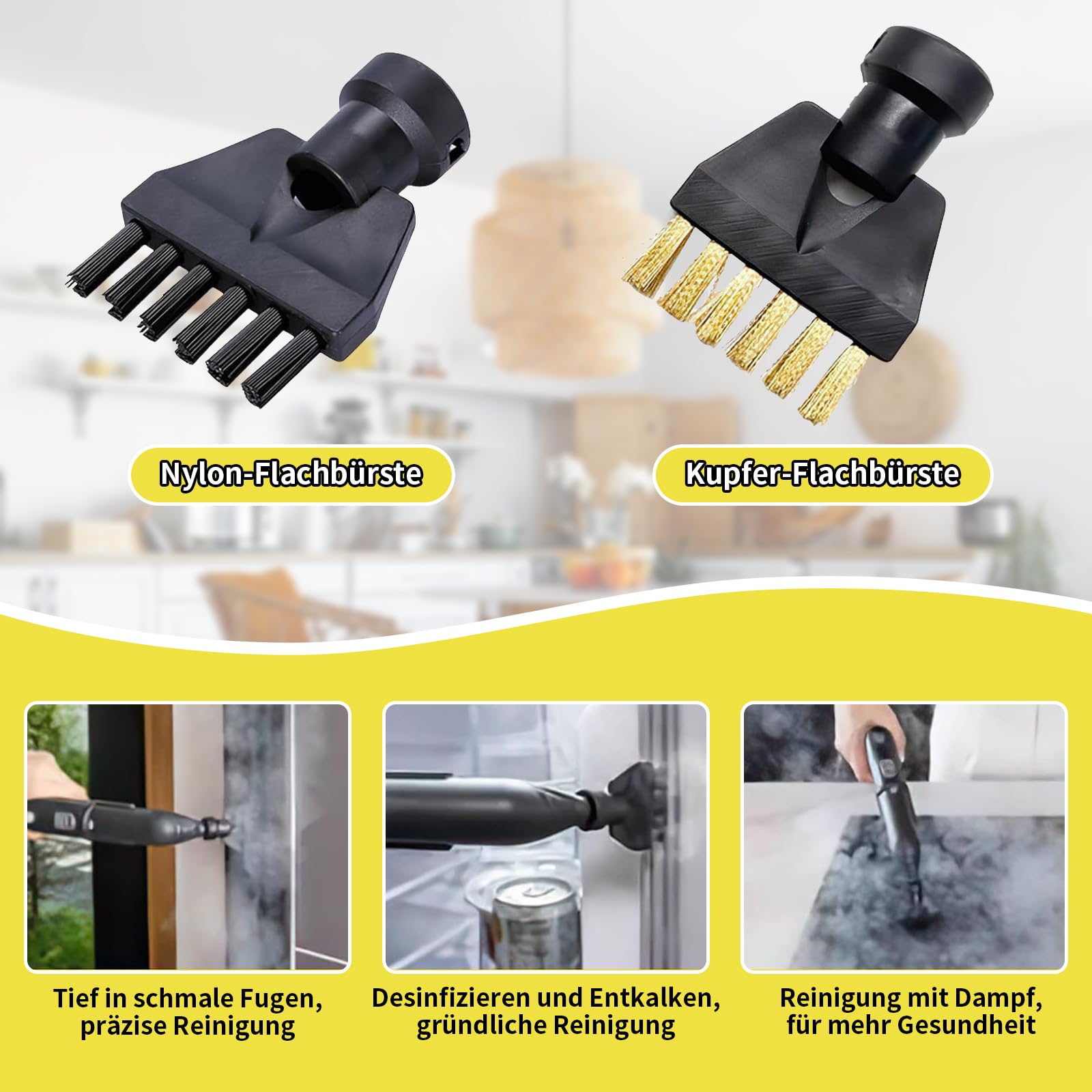 13 Pièces Accessoires Pour Nettoyeur Vapeur Karcher SC1 SC2 SC3 SC4 SC5 Brosses Rondes Buse Grattoir Fenetres Et Joints 97639531