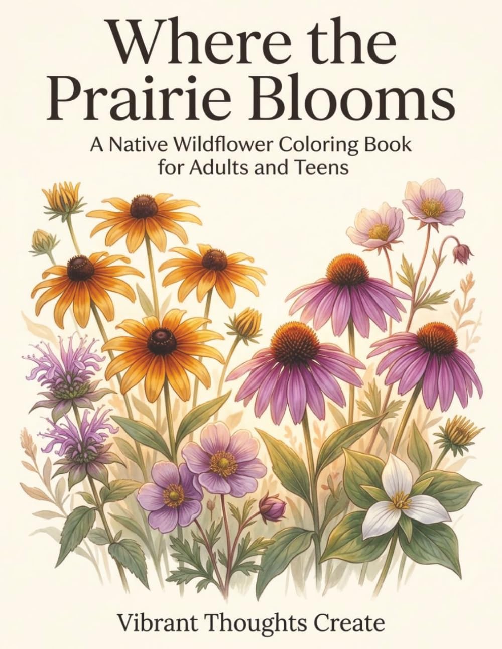 Where the Prairie Blooms: A Native Wildflower Coloring Book for Adults and Teens — Bold, Easy Botanical Illustrations of Midwest Wildflowers and Native Plants
