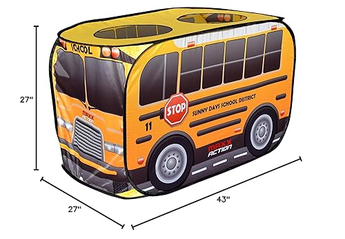 Miniatura 8 de Sunny Days Entertainment Autobús escolar desplegable  Casa de juegos interior para niños  Regalo de juguete de vehículo amarillo para niños y niñas