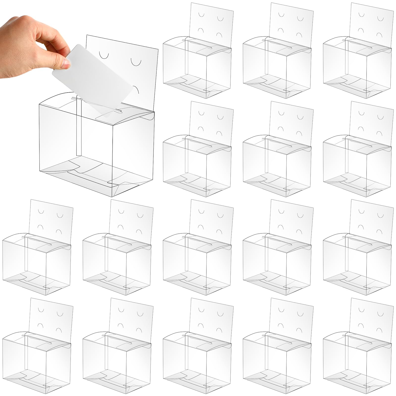Geelin 48 Pcs Plastic Raffle Ticket Box Ballot Suggestion Boxes with Slot for Donation Fundraising 6.3 x 4 x 4.5 Inches Storage Container for Voting