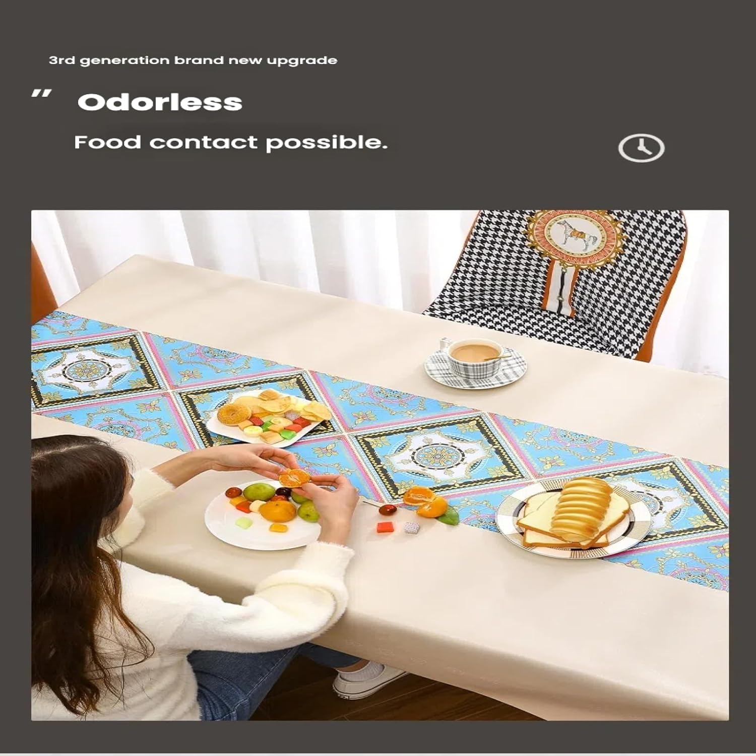 Tablecloth, Simple Beige Wish PVC Tablecloth, Waterproof and oilproof Tablecloth, Table mat Coffee Table Cloth 90 * 150cm~140 * 220cm