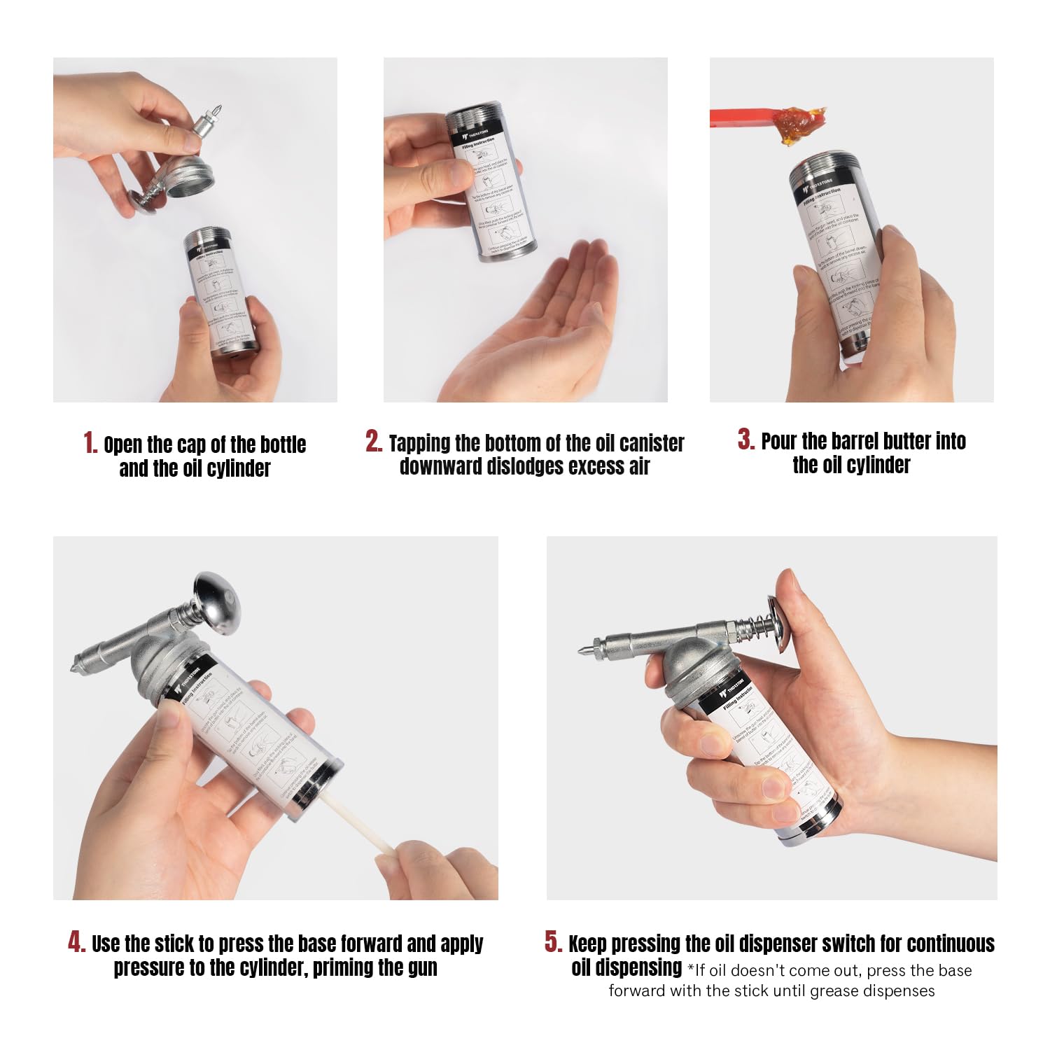 Thorstone Mini Grease Gun - 3oz Push Type -3 Thorstone Mini Grease Gun - 3oz Push Type -3