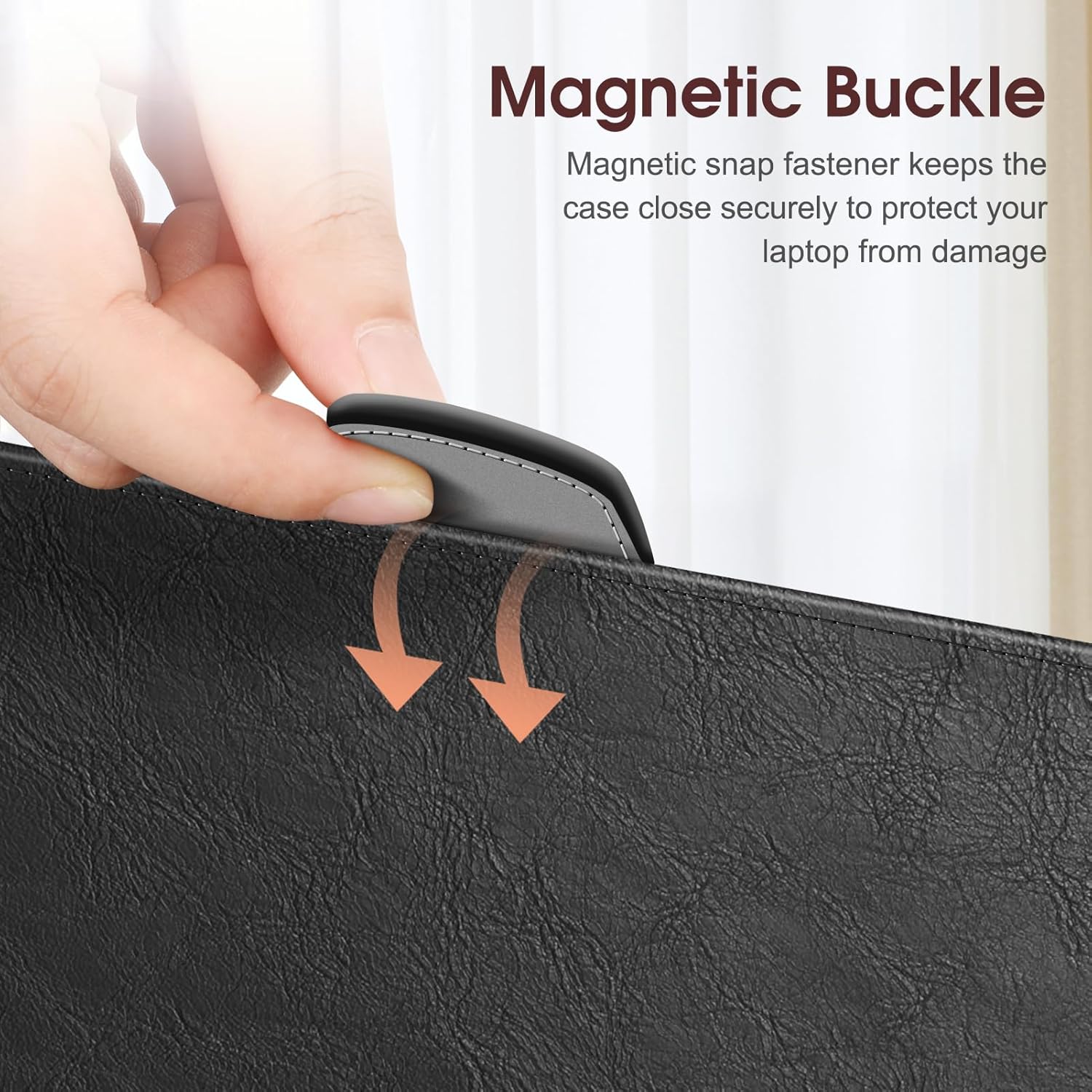 Fintie Sleeve Case for MacBook Air 15 Inch A3448 A3241 A3114 A2941 (2023 2024 2025 2026 Release), Premium PU Leather Folio Book Cover for MacBook Air 15.3" M2 M3 M4 M5 Chip with Touch ID (Black)