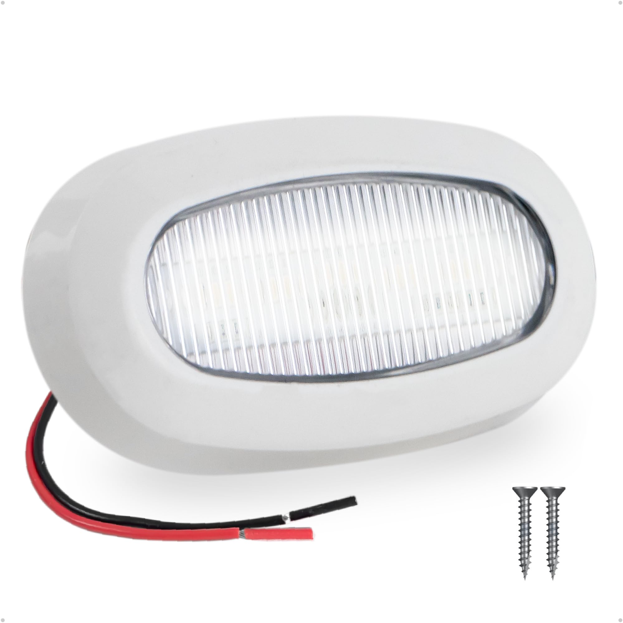 Five Oceans Oblong LED Courtesy Light, Cool White, IP67 Waterproof, 12V, Marine Light for Boat Interior, Deck, Cockpit, Pontoon, Fishing Boat, Yacht,