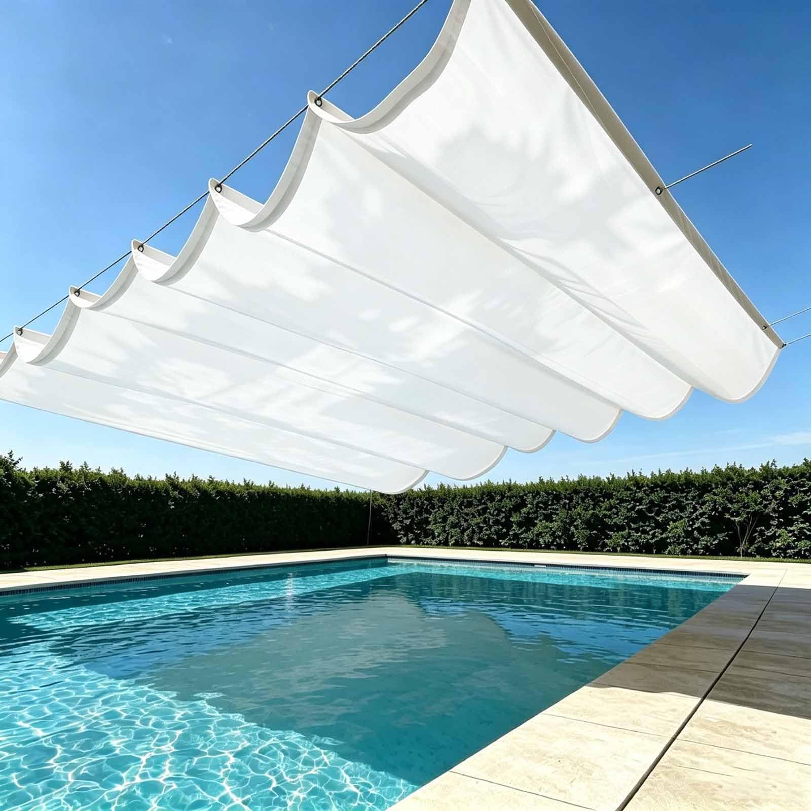 Voile ombrage anti-UV 98% imperméable avec cordes pour grand balcon