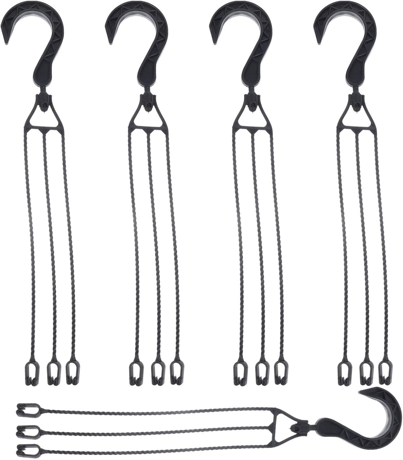 Tofficu Hanging Basket Chains 5pcs Plastic Hanging Basket Hooks, Rotatable Plant